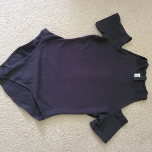 Black cold shoulder Body Suit Size L